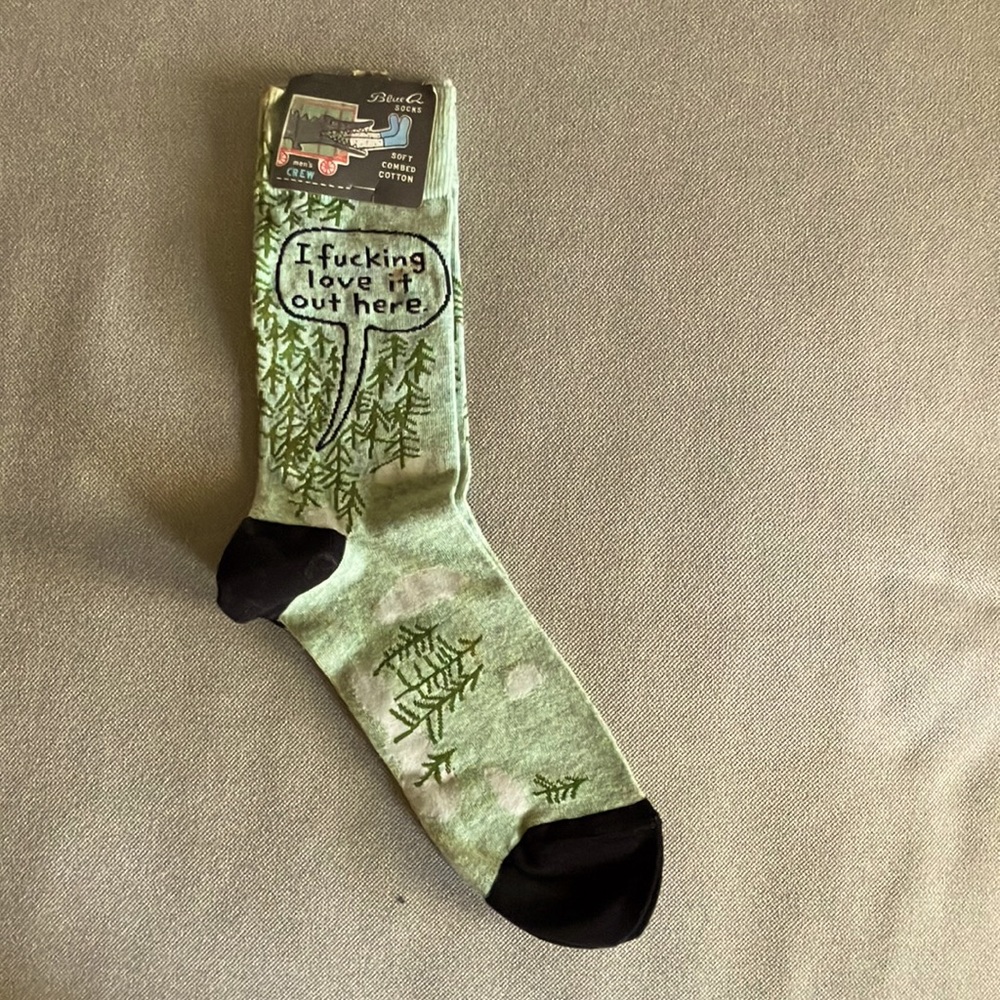 Blue Q Socks ‘I f*cking love it out here’